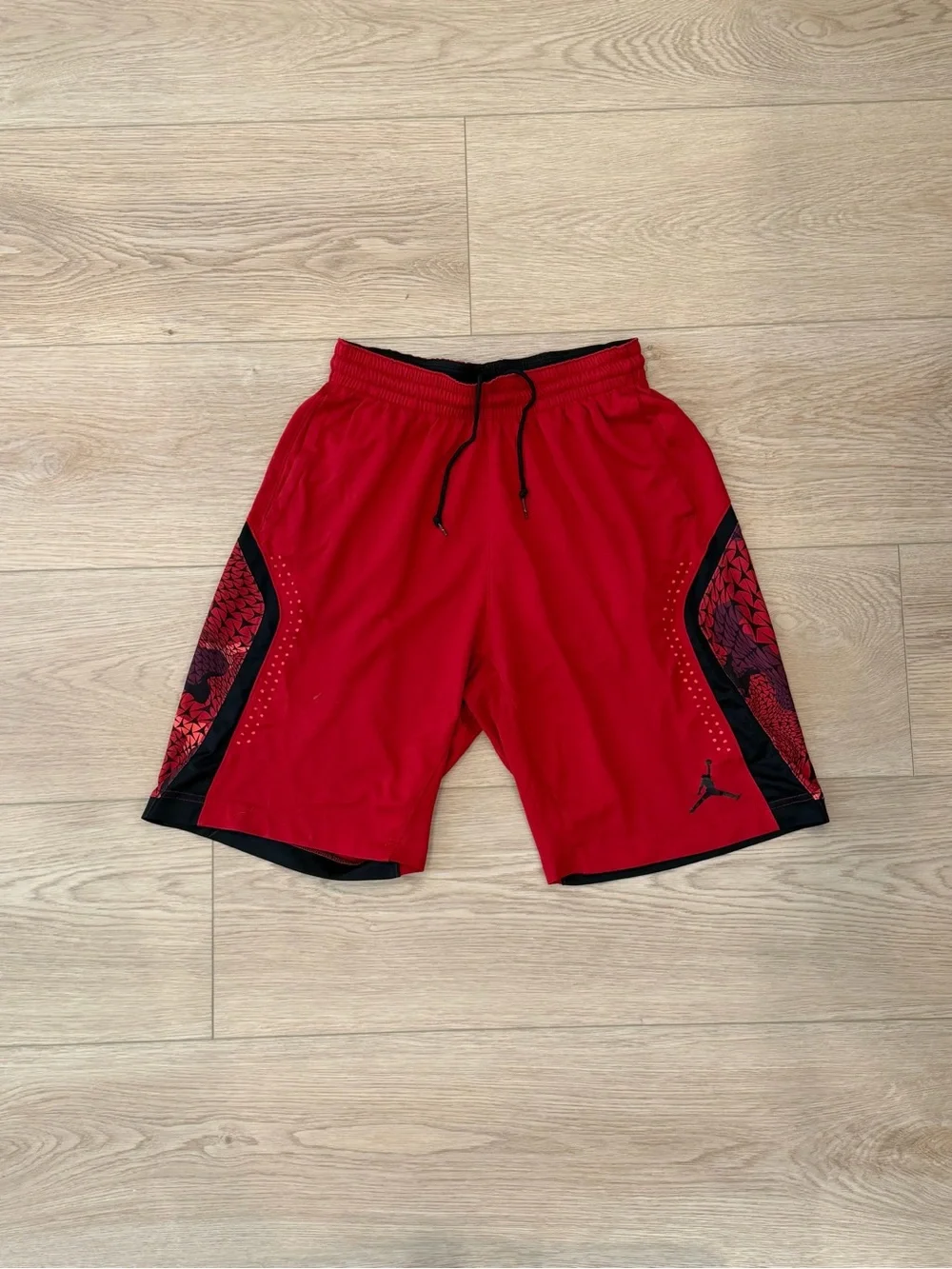 Jordan Men’s Red Basketball Shorts with Black Accents